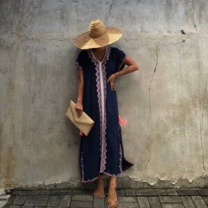 Style Park Navy Kaftan Maxi Dress